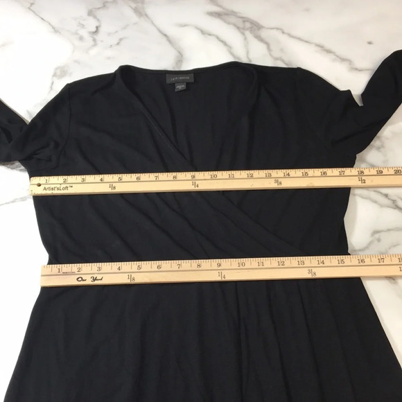 J. Jill‎ Wearever Collection Black Faux Wrap Blouse Womens XS Swing Top Surplice - Picture 7 of 13